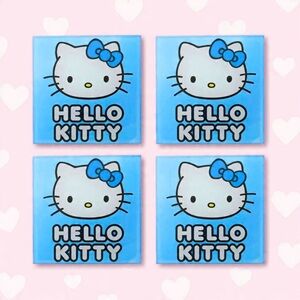 Hello Kitty Inspired Resin Coaster Set – Blue – Set of 4